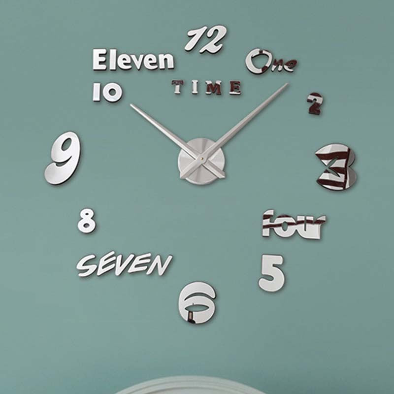 Simple Creative Clock Wall Sticker Diy Wall Clock