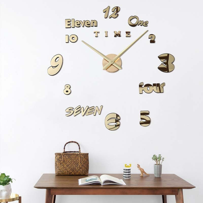Simple Creative Clock Wall Sticker Diy Wall Clock