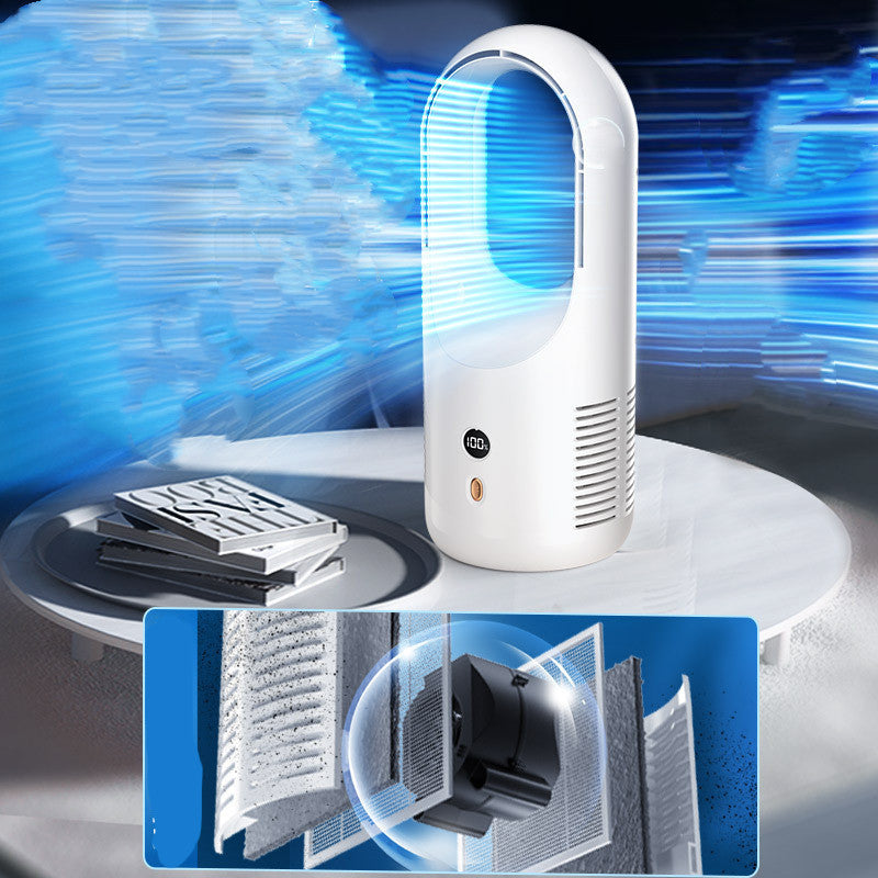 Electric Bladeless Fan Cooler Desktop Portable Usb Rechargable Air Cooling Fan