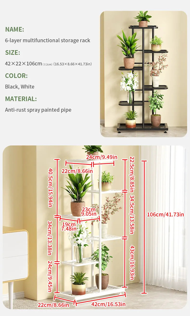 Plant Stand Stand For Flowers Iron 6/7/8Layers Plant Shelf Plant Organizer Storage Plant Holder Display Stand Garden Decoration