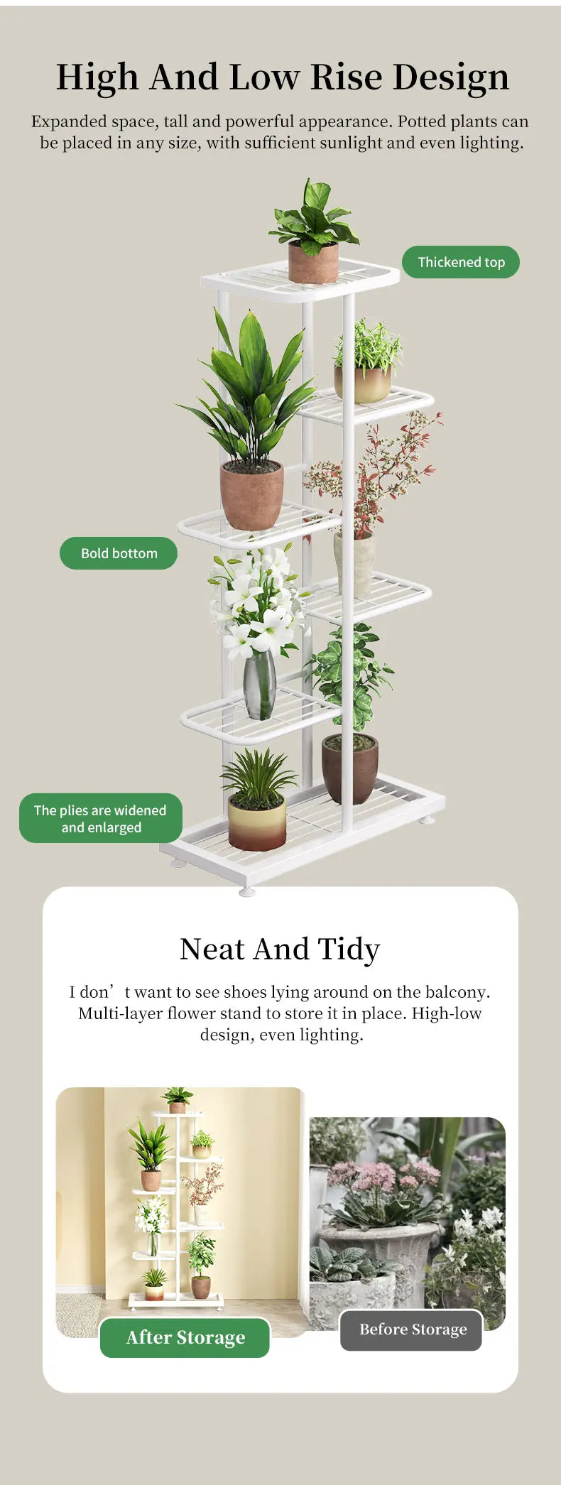 Plant Stand Stand For Flowers Iron 6/7/8Layers Plant Shelf Plant Organizer Storage Plant Holder Display Stand Garden Decoration
