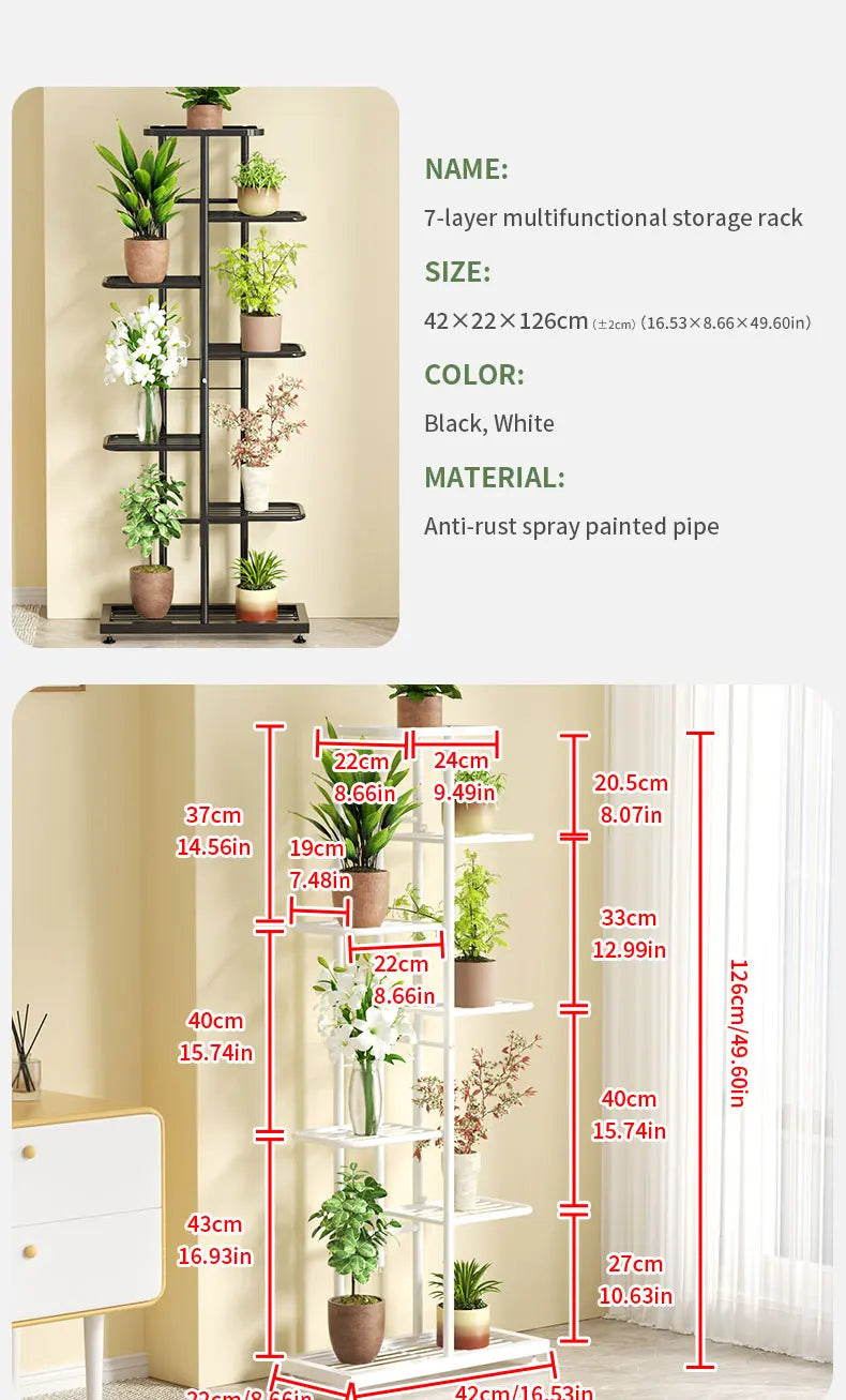 Plant Stand Stand For Flowers Iron 6/7/8Layers Plant Shelf Plant Organizer Storage Plant Holder Display Stand Garden Decoration