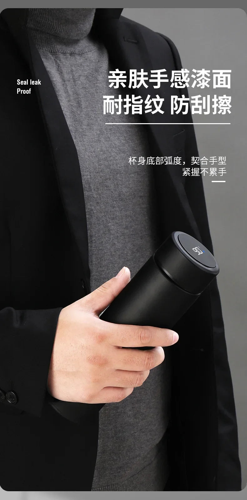 500ml Smart Temperature Display Thermos Cup Cute Children's Student Water Bottle Coffee Mug Stainless Steel Portable Drinkware