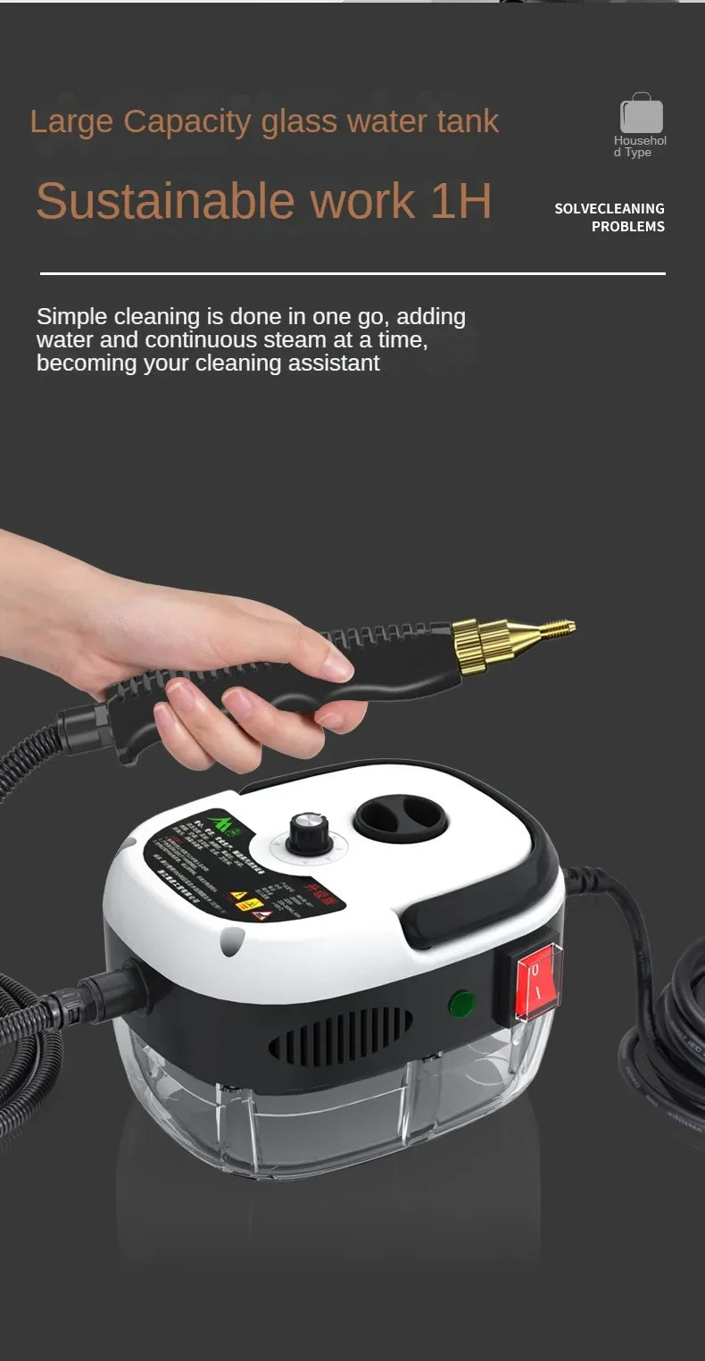 2500W High Temperature and Pressure Handheld Steam Cleaners Air Conditioner Kitchen Hood Car Steam Clean Machine Floor Cleaning