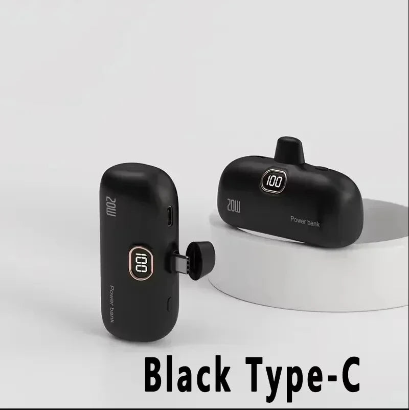 Mini Power Bank 2000/5000mAh Built Cable Portable Mobile Charger Fast Charger Spare Battery Capsule Power bank For iPhone Type-C