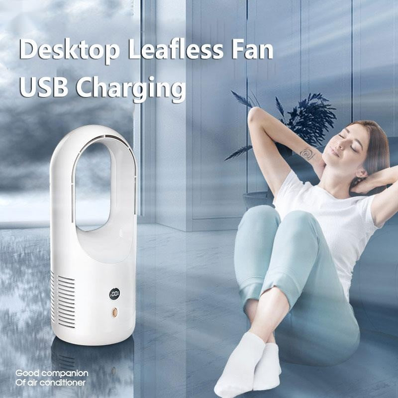 Electric Bladeless Fan Cooler Desktop Portable Usb Rechargable Air Cooling Fan