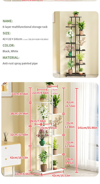 Plant Stand Stand For Flowers Iron 6/7/8Layers Plant Shelf Plant Organizer Storage Plant Holder Display Stand Garden Decoration