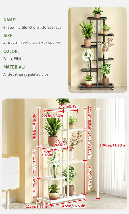 Plant Stand Stand For Flowers Iron 6/7/8Layers Plant Shelf Plant Organizer Storage Plant Holder Display Stand Garden Decoration