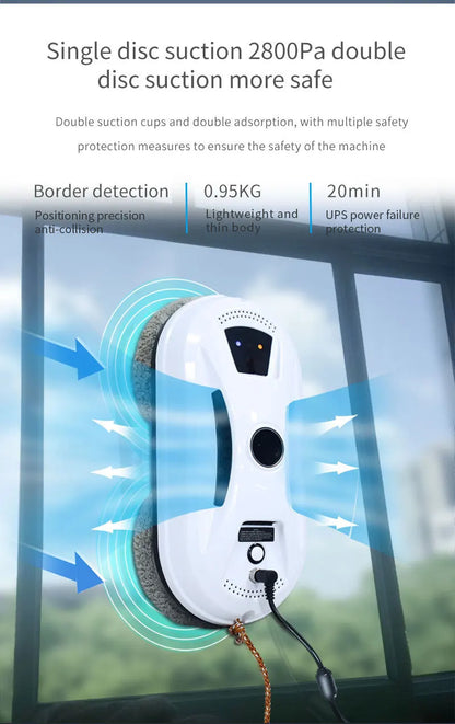 Ultra-thin Robot Vacuum Cleaner Window Cleaning Clean Glass Electric Window Cleaner Blackout Protection