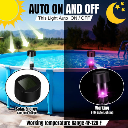 8 swimming pool solar lights, waterproof lights, outdoor swimming pool accessories, colored lights and night lights