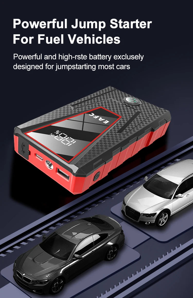 Car Jump Starter 1200A Portable Power Bank Car Battery Booster 12V Car Starting Device for Petrol 4.0L Diesel 2.0L