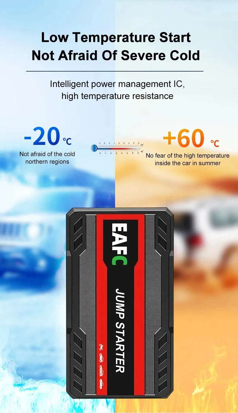 Car Jump Starter 1200A Portable Power Bank Car Battery Booster 12V Car Starting Device for Petrol 4.0L Diesel 2.0L
