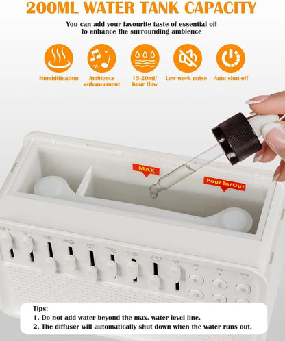 3 in 1 Bluetooth Speaker White Noise Sleep Night Light Humidifier All-in-one Machine Free Combination of 8 Group Nature Sound