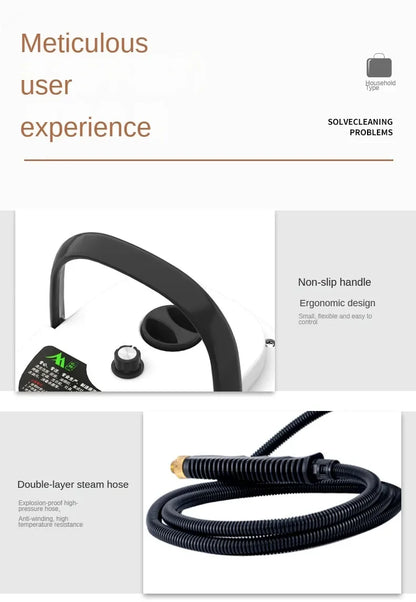 2500W High Temperature and Pressure Handheld Steam Cleaners Air Conditioner Kitchen Hood Car Steam Clean Machine Floor Cleaning