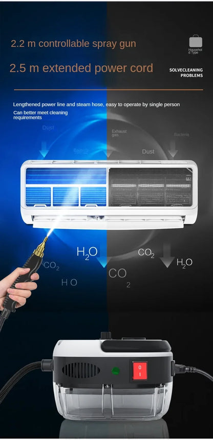 2500W High Temperature and Pressure Handheld Steam Cleaners Air Conditioner Kitchen Hood Car Steam Clean Machine Floor Cleaning