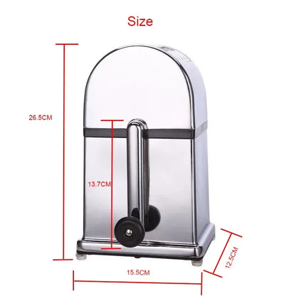 Stainless Steel Ice Crusher Mini Ice shavers Chopper Manual Snow Cone Smoothie Maker Ice Block Breaking Machine slush machine