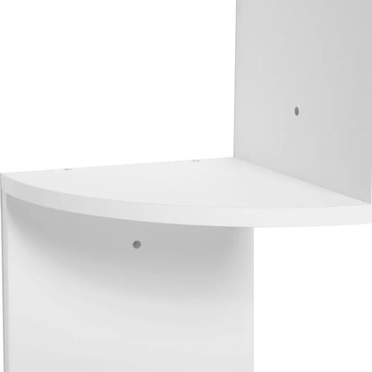 WOLTU 1PC White Black 5 Tiers Zigzag Style Decorative Wall Shelf Bookcase Corner CD DVD Shelf for Home Organization Decoration