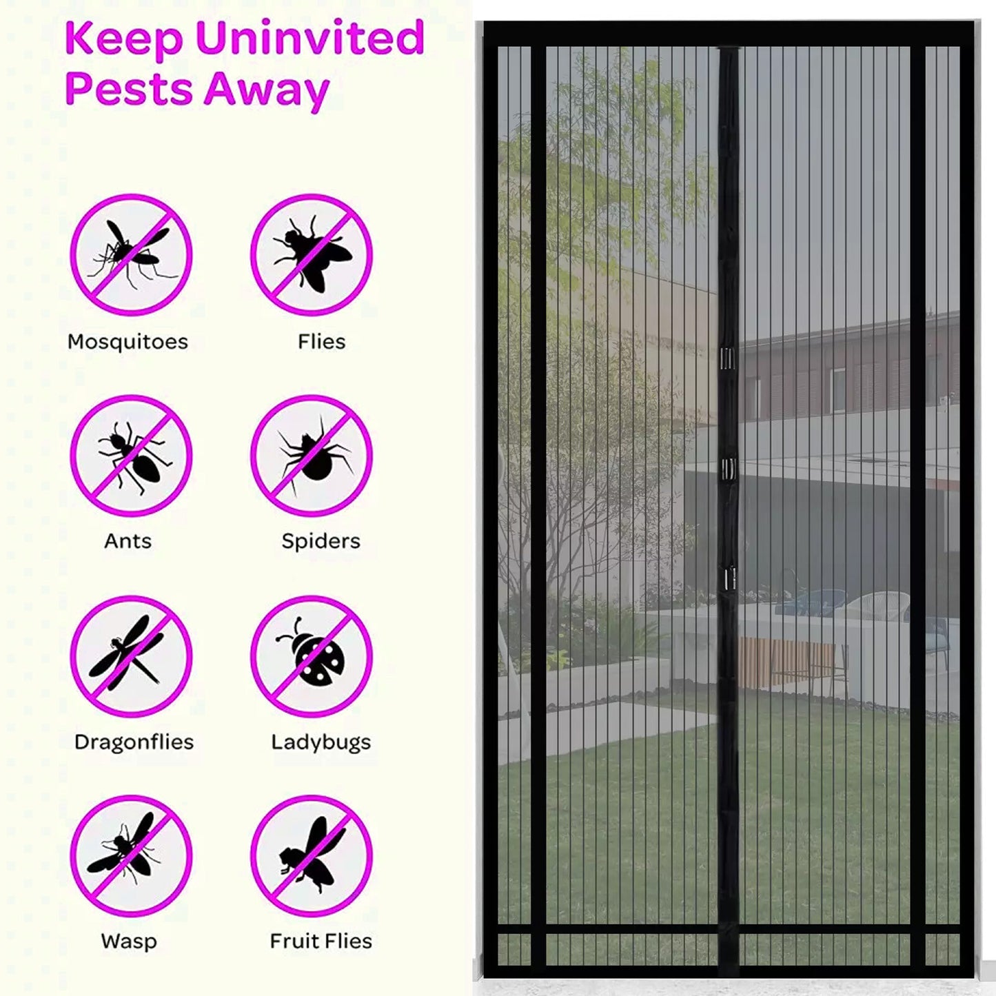 Fly Screen Door Insect Screen Door Curtain Magnetic Curtain Balcony Door 220x100cm